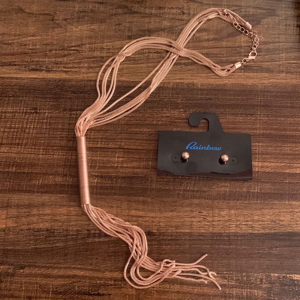 Rose gold Necklace and Earring Set